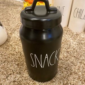 Rae Dunn black snack canister